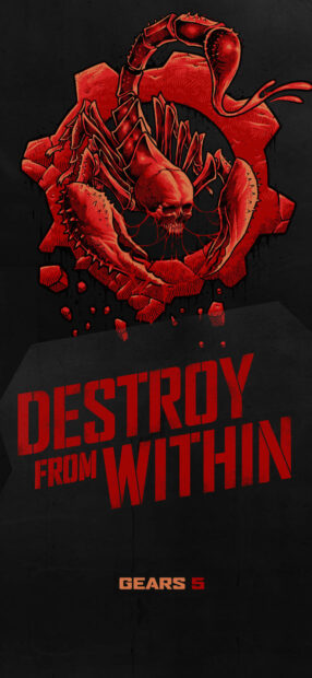 Deadly Scorpion With Skull Gears 5 Iphone Wallpaper.