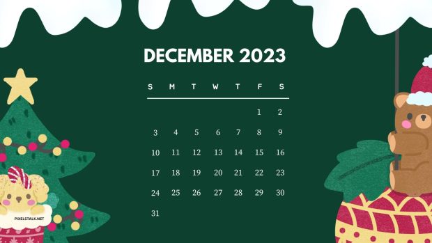 December 2023 Calendar Desktop Wallpaper.