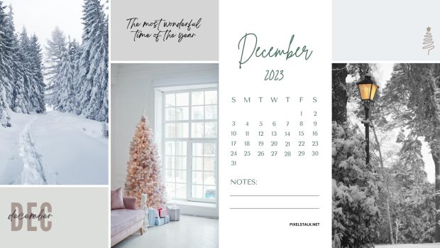 December 2023 Calendar Desktop Wallpaper.