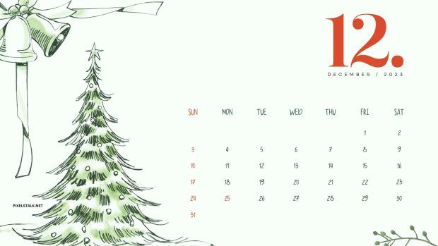 December 2023 Calendar HD Wallpaper.