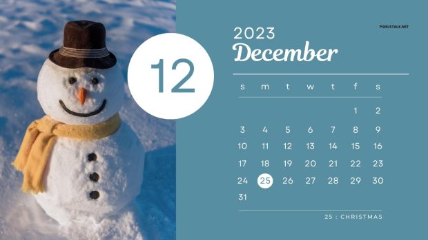 December 2023 Calendar Image Free Download.