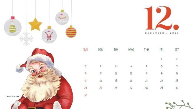 December 2023 Calendar Wallpaper HD.