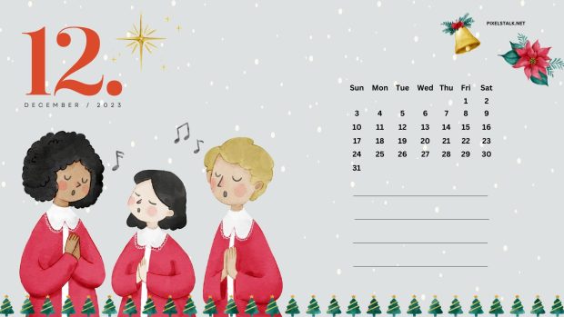 December 2023 Calendar Wallpaper HD Free download.