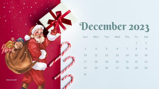 December 2023 Calendar Wide Screen Wallpaper.