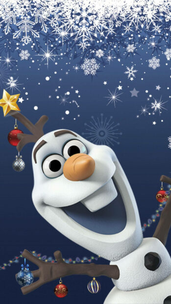 Disney Christmas iPhone Funny Olaf Snowman Wallpaper.