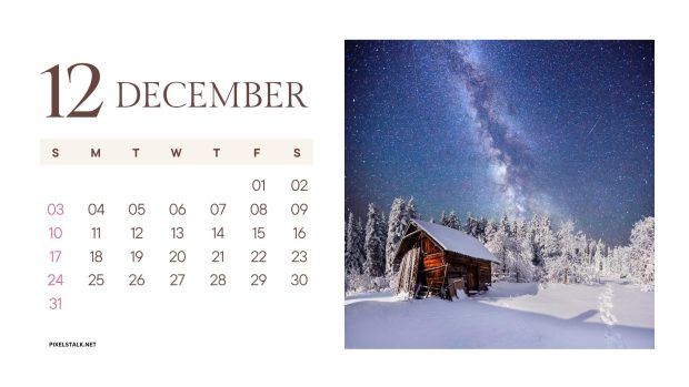 Download Free December 2023 Calendar HD Wallpaper.