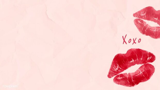 Download premium vector of Red lipstick kiss on wrinkled paper background.