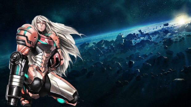 Download wallpaper 1920x1080 samus aran, metroid, girl, armor full.