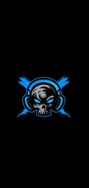 Enthralling Skull with Headphones Gaming Logo HD Wallpaper.