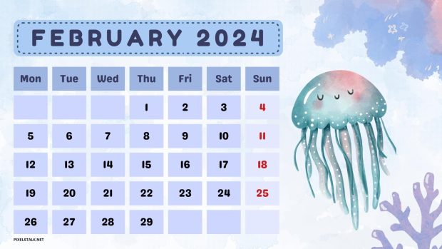 February 2024 Calendar Backgrounds Free Download.