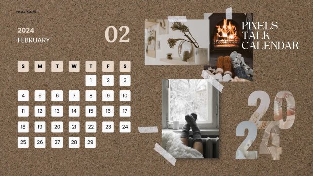 February 2024 Calendar Backgrounds HD Free download.