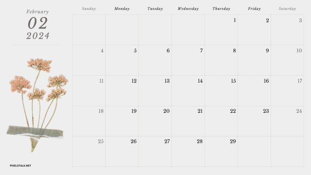 February 2024 Calendar Backgrounds High Quality.