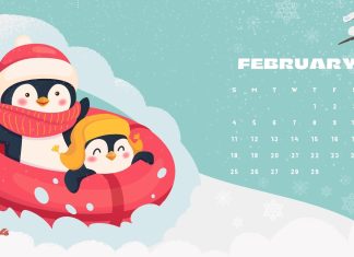 February 2024 Calendar Desktop Wallpaper.