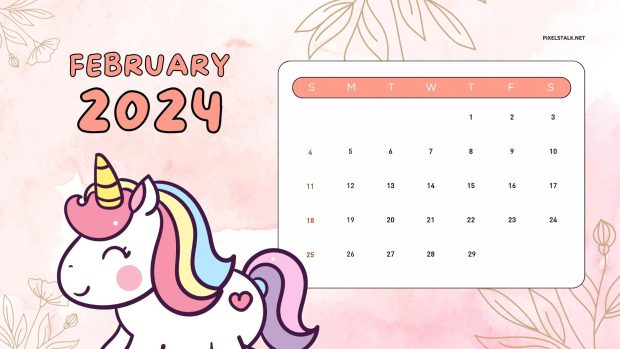 February 2024 Calendar Wallpaper.