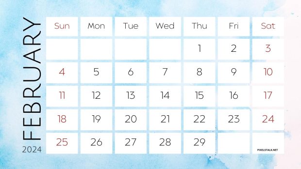 February 2024 Calendar Wallpaper Free Download.
