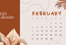 February 2024 Calendar Wallpaper HD.