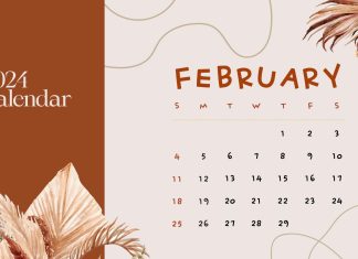 February 2024 Calendar Wallpaper HD.