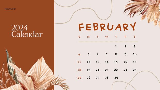 February 2024 Calendar Wallpaper HD.