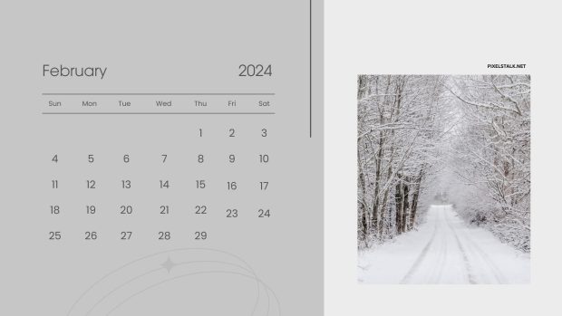 February 2024 Calendar Wallpaper High Quality.