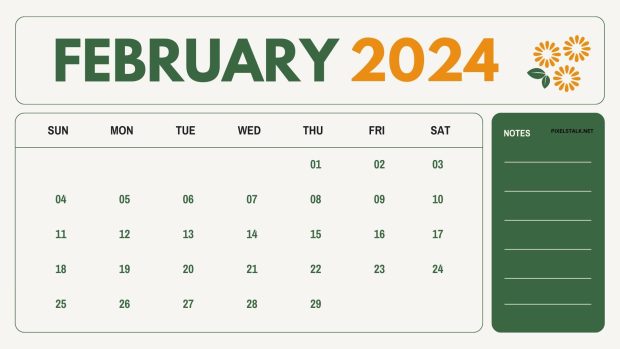 February 2024 Calendar Wallpaper High Resolution.