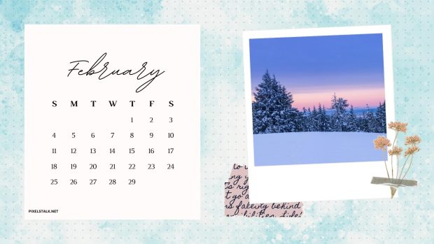 February 2024 Calendar Wide Screen Wallpaper.
