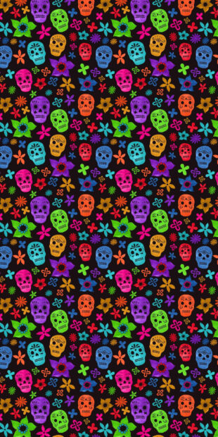 Festive Day Of The Dead Pattern Wallpaper.