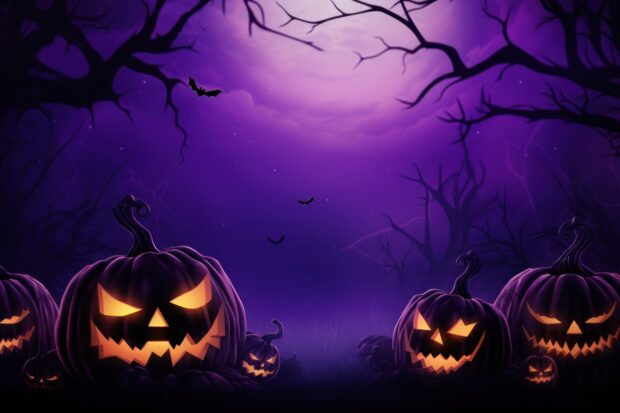 Halloween backgrounds purple anthropomorphic. AI generated Image by rawpixel..