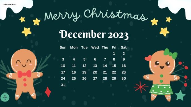 Free download December 2023 Calendar Wallpaper.