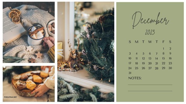 Free download December 2023 Calendar Wallpaper HD.