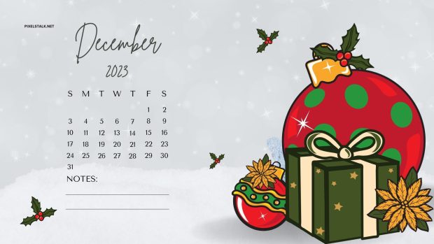 Free download December 2023 Calendar Wallpaper HD.
