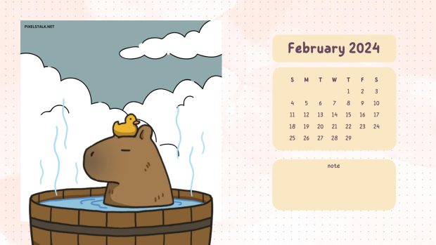 Free download February 2024 Calendar Backgrounds HD.
