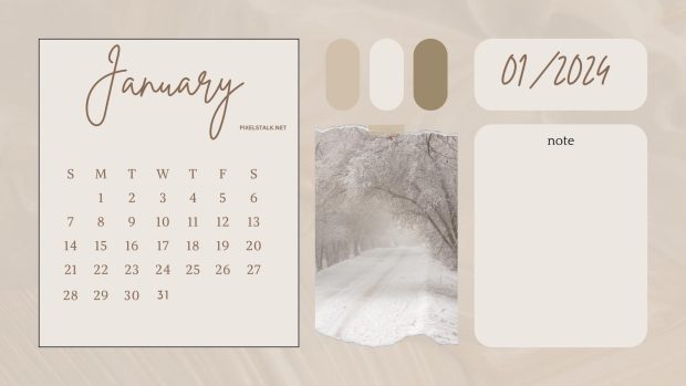 Free download January 2024 Calendar Backgrounds HD.