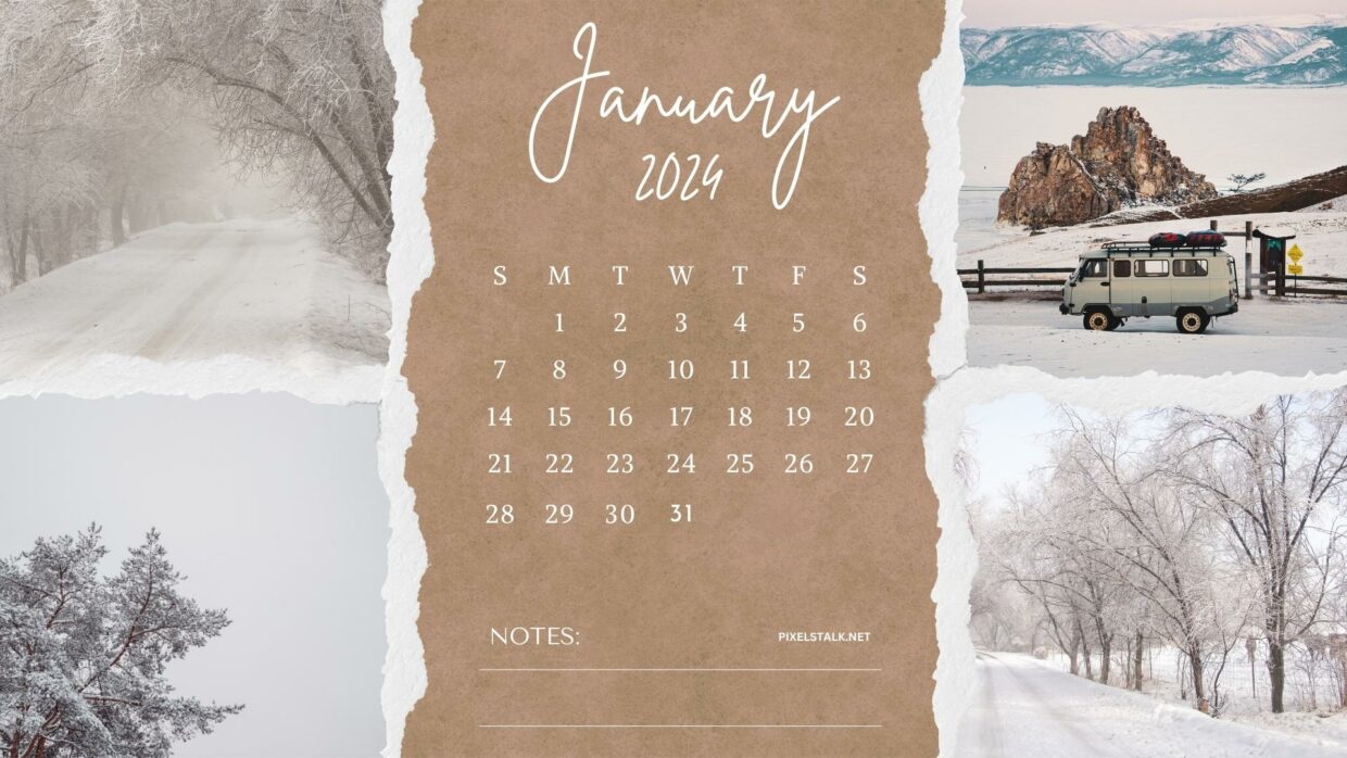 January 2024 Calendar Wallpapers HD - PixelsTalk