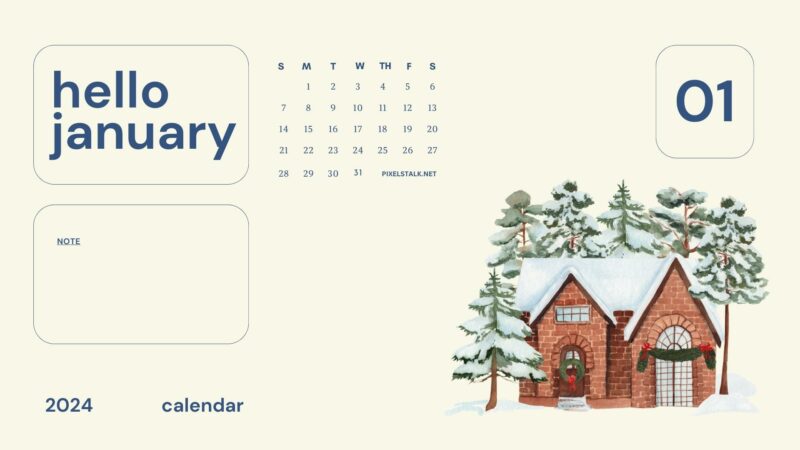 January 2024 Calendar Desktop Wallpapers - PixelsTalk