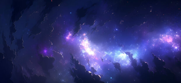 Purple Milky Way & Clouds Galaxy Wallpaper - Milky Way Wallpaper.