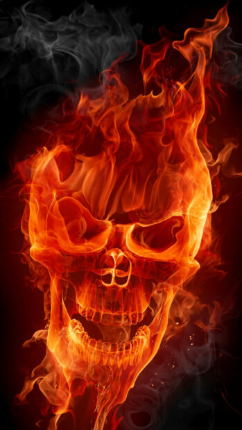 Gangster Skull Flame Wallpaper for Mobile.