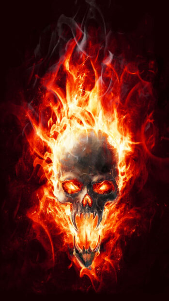 Gangster Skull On Fire Wallpaper.