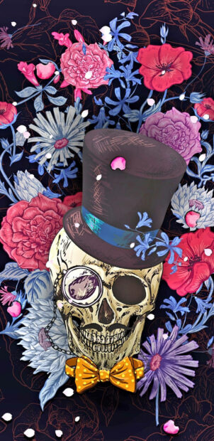 Gentleman Skull For Day Of The Dead Wallpaper.