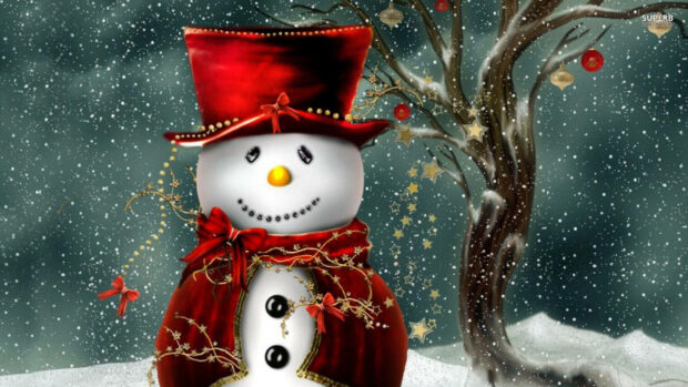 Gloomy Snowman Background.