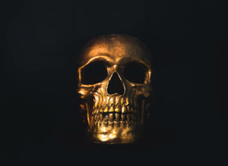 Gold Skull Background.