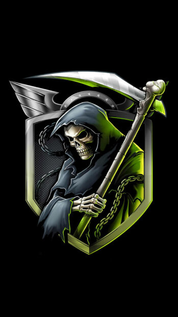 Grim Reaper Gangster Skull Wallpaper.