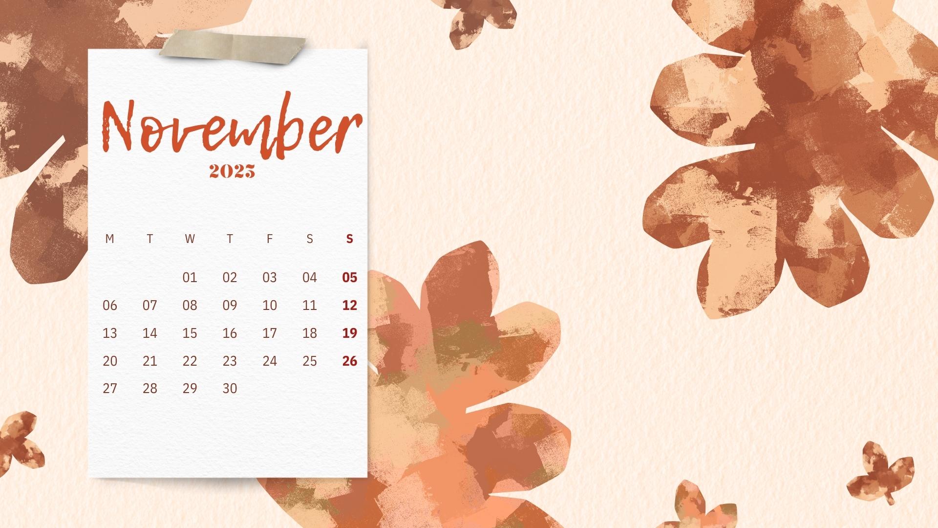 November 2023 Calendar Desktop Wallpapers - PixelsTalk.Net