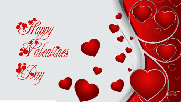 Happy Valentine's Day Ecard With Hearts Wallpaper.