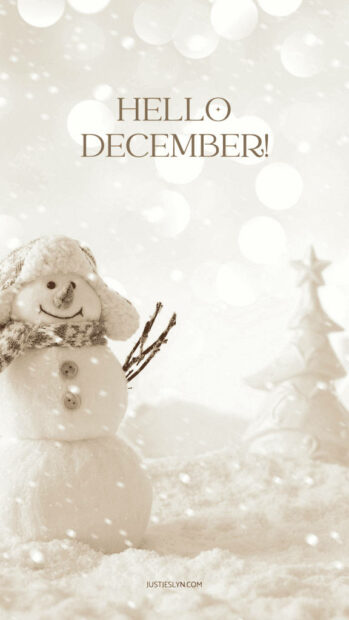 Hello December With Snowman Wallpaper for iPhone.