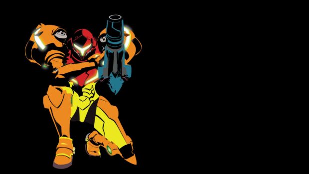 I made a vector minimalist wallpaper (1920x1080) of Samus in her Metroid 2.
