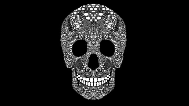 Intricate Day of The Dead Skull Wallpaper.