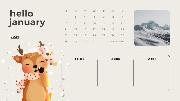 January 2024 Calendar Backgrounds HD 1080p.