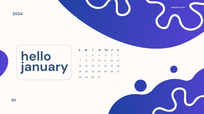 January 2024 Calendar Background for Desktop - PixelsTalk