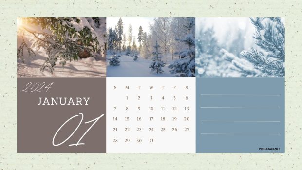 January 2024 Calendar Desktop Image.