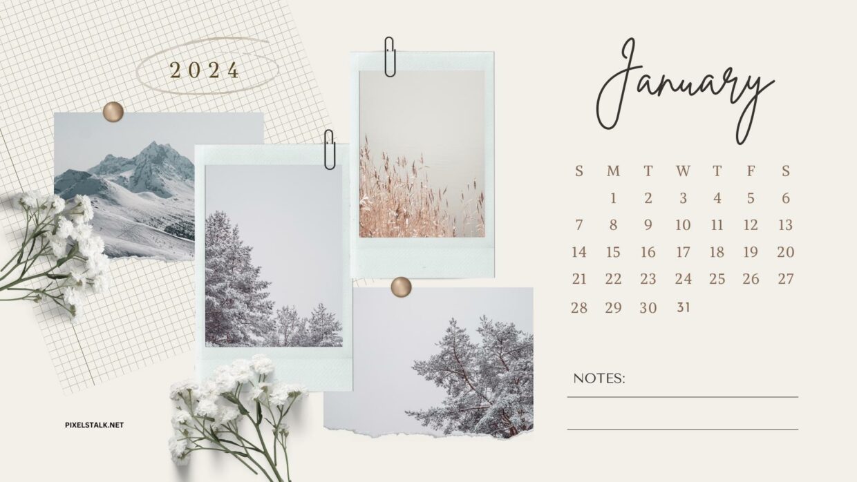 January 2024 Calendar Desktop Wallpapers - PixelsTalk